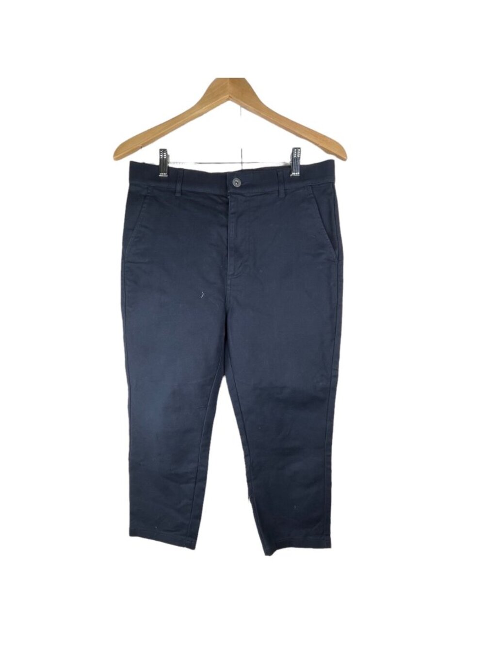 Zanerobe Chino Pants Size 30" Crop Flat Front Navy Blue Trousers Cotton Blend